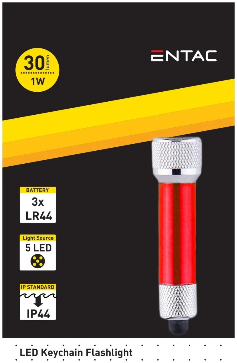 20220314122448_entac_fakos_mprelok_mpatarias_30lm_15_007_0084.jpeg Entac Φακός Μπρελόκ LED IP44 με Μέγιστη Φωτεινότητα 30lm EFL-5LED-KC-R 15.007.0084 - Image 1
