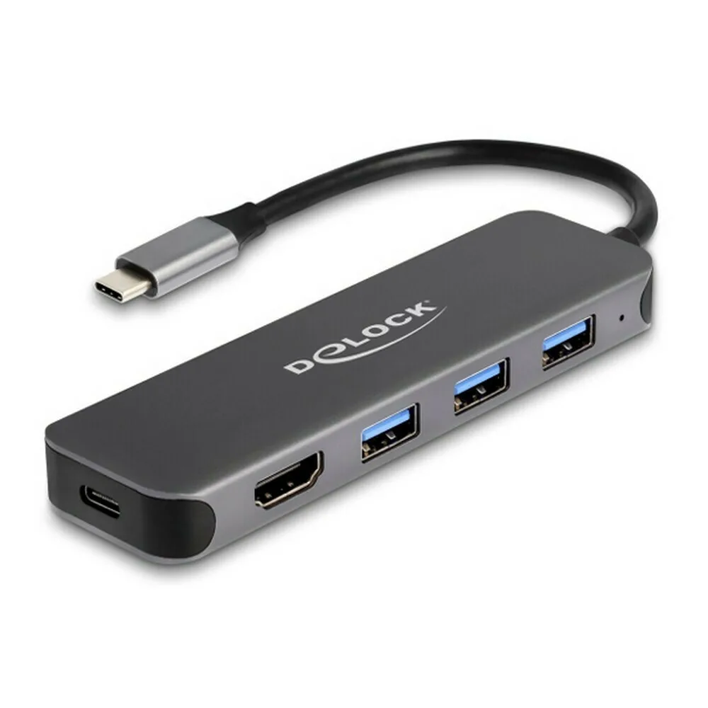 DeLock USB-C Docking Station με HDMI 4K PD Γκρι (64171) - Image 1