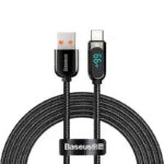 Baseus Display Braided USB 2.0 Cable USB-C male - USB-A 66W Μαύρο 1m CASX020001