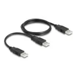 DeLock USB 2.0 Cable USB-A male - 2x USB-A male Μαύρο 0.7m (80000)