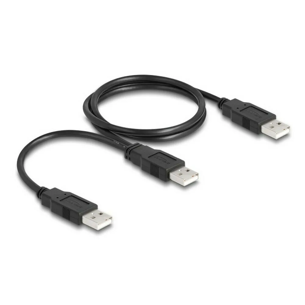DeLock USB 2.0 Cable USB-A male - 2x USB-A male Μαύρο 0.7m (80000) - Image 1