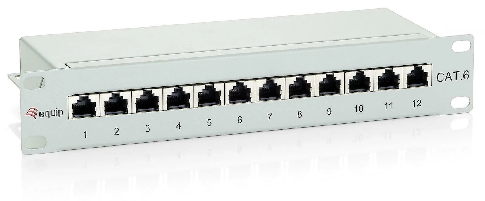 Equip Patch Panel Shielded για Rack 1U 10" 12 Θυρών cat6 Γκρι 208014 - Image 1