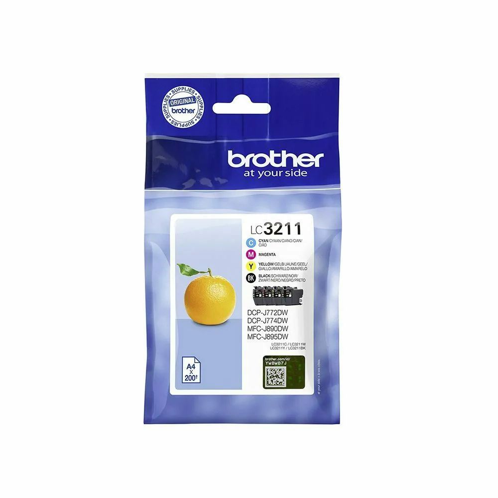Brother LC-3211 Γνήσιο Πακέτο 4 Μελανιών Εκτυπωτή InkJet Κίτρινο / Κυανό / Ματζέντα / Μαύρο (LC-3211VP) - Image 1