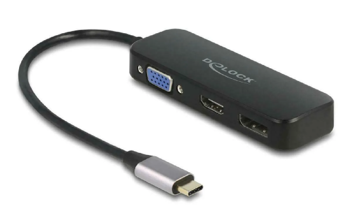 DeLock Μετατροπέας USB-C male σε DisplayPort / HDMI / VGA female 1τμχ 64156 - Image 1