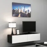 Έπιπλο Τηλεόρασης Vigo Black / White Gloss Μ140xΠ30xΥ40cm