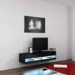 Έπιπλο Τηλεόρασης Vigo New με Φωτισμό LED Black / Black Gloss Μ140xΠ30xΥ40cm