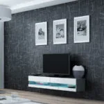Έπιπλο Τηλεόρασης Vigo New με Φωτισμό LED Grey / White Gloss Μ140xΠ30xΥ40cm
