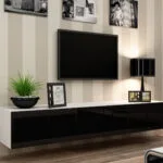 Έπιπλο Τηλεόρασης Vigo White / Black Gloss Μ180xΠ30xΥ40cm RTV VIGO180 b/c
