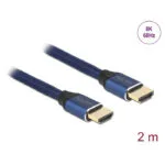 DeLock Braided Cable HDMI male - HDMI male 2m Μπλε 85447