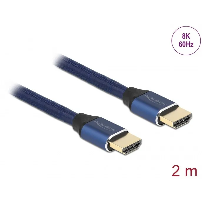 DeLock Braided Cable HDMI male - HDMI male 2m Μπλε 85447 - Image 1