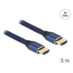 DeLock Braided Cable HDMI male - HDMI male 3m Μπλε 85448
