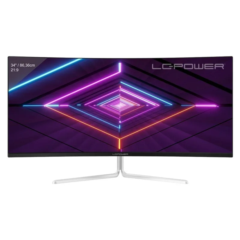 LC-Power LC-M34-UWQHD-100-C-V3 Ultrawide VA Curved Monitor 34" QHD 3440x1440 με Χρόνο Απόκρισης 8ms GTG Λευκό - Image 1
