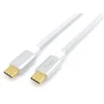 Equip Braided USB 3.2 Cable USB-C male - USB-C 100W PD Λευκό 1m 128356