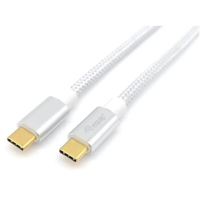 Equip Braided USB 3.2 Cable USB-C male - USB-C 100W PD Λευκό 1m 128356 - Image 1