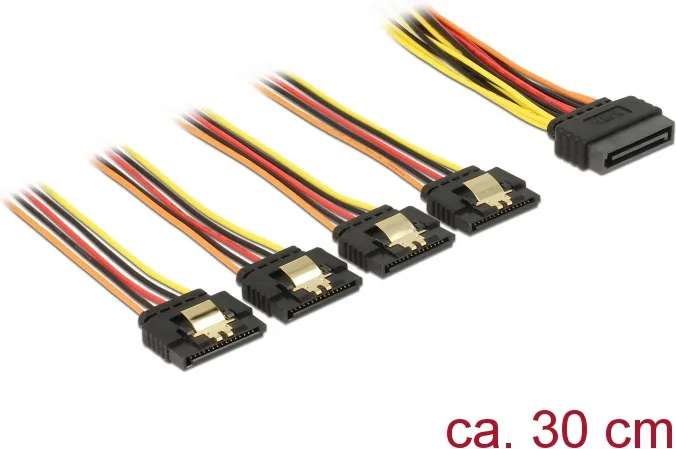 DeLock 15-Pin Sata - 15-Pin Sata Cable 0.3m Πολύχρωμο 60157 - Image 1