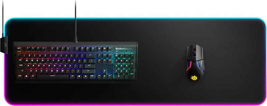 SteelSeries Qck Prism Cloth Gaming Mouse Pad XXL (900mm) με RGB Φωτισμό Μαύρο 63826 - Image 1
