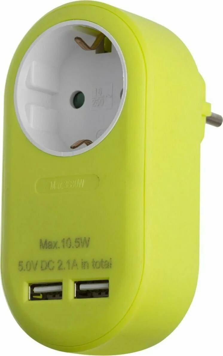 20220621112518_entac_monoprizo_me_2_usb_prasino_epag_1ee_2usb_l.jpeg Entac EPAG-1EE-2USB-L Μονόπριζο με 2 USB-A Πράσινο 15.005.0222 - Image 1