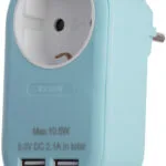 Entac EPAG-1EE-2USB-B Μονόπριζο με 2 USB-A Μπλε 15.005.0220
