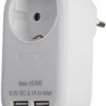 Entac EPAG-1EE-2USB-W Μονόπριζο με 2 USB-A 15.005.0223