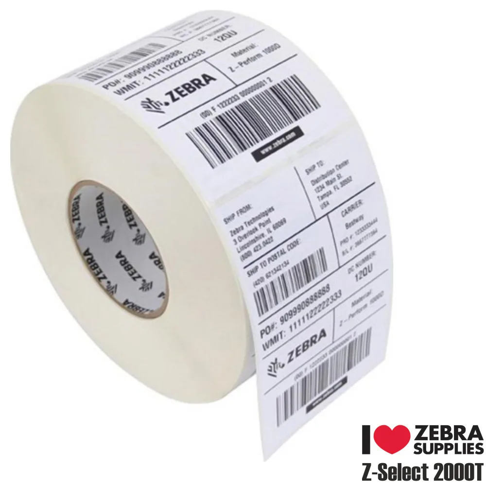 Zebra Z-Select 2000T 3007201-T 2580 Αυτοκόλλητες Ετικέτες σε Ρολό για Εκτυπωτή Ετικετών 51x25mm - Image 1
