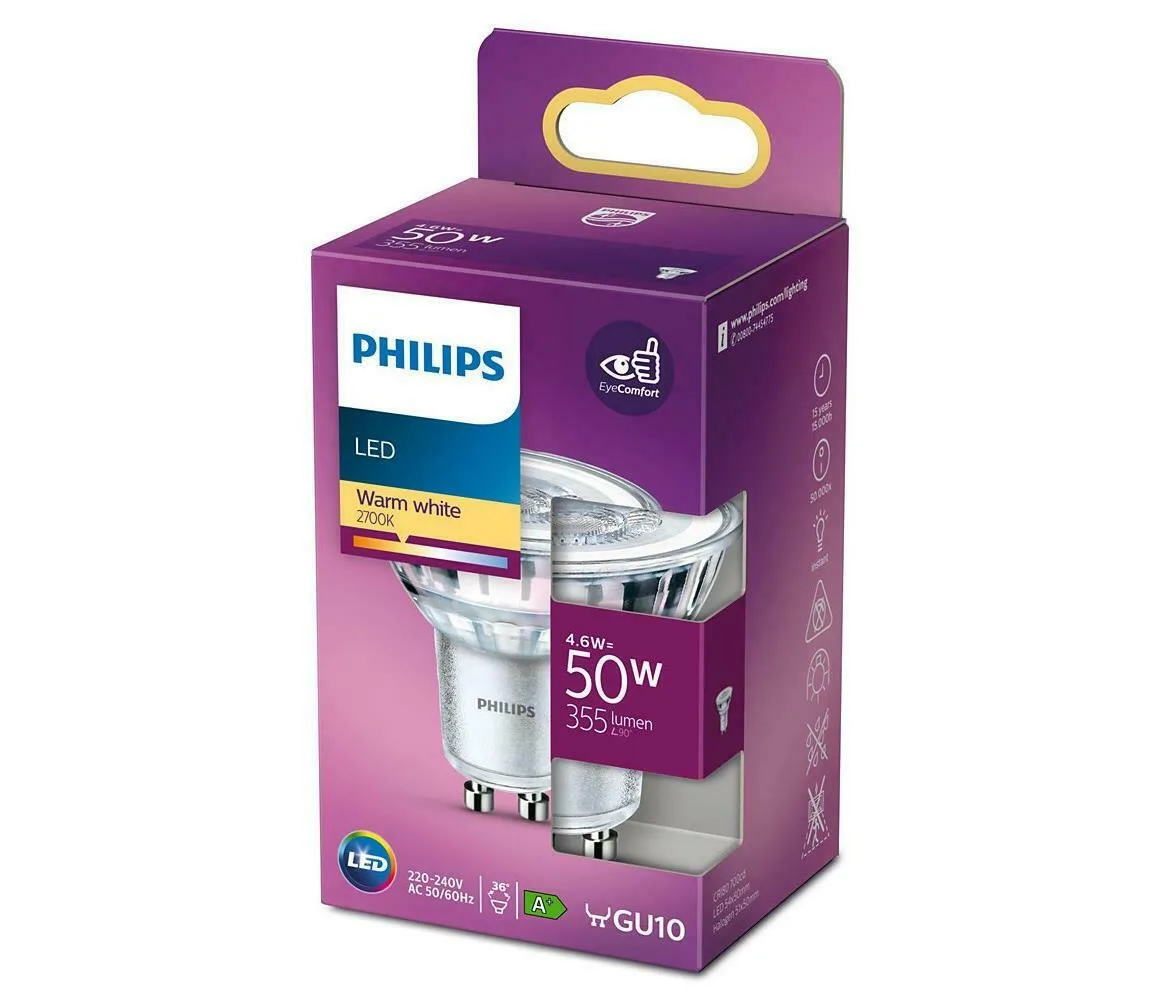20220812105341_philips_lampa_led_gia_ntoui_gu10_thermo_leyko_355lm_9290012152.jpeg Philips Λάμπα LED 4.6W για Ντουί GU10 Θερμό Λευκό 355lm 9290012152 - Image 1