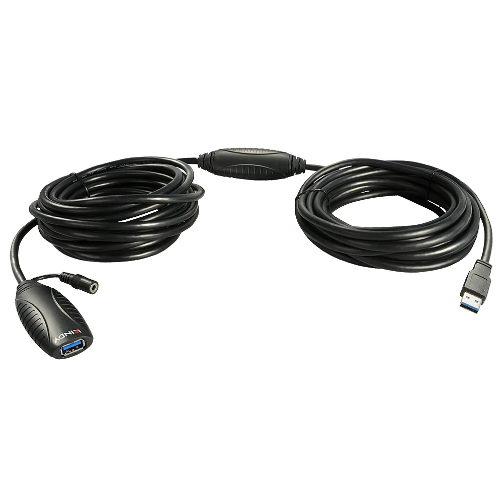 Lindy USB 3.0 Cable USB-A male - USB-A female Μαύρο 15m (43099) - Image 1