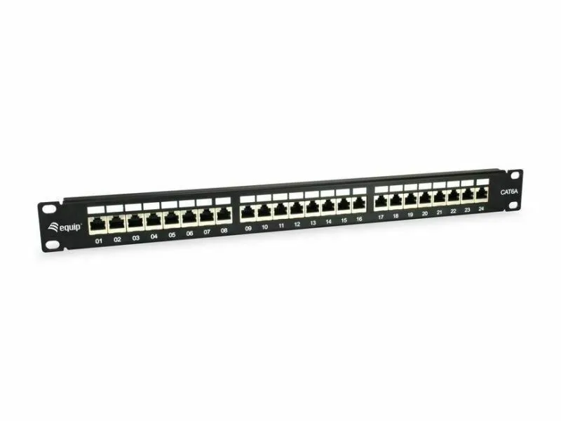 20220818104813_equip_patch_panel_24_port_cat_6a_1u_mayro.jpeg Equip Patch Panel Shielded για Rack 1U 19" 24 Θυρών cat6a Μαύρο 326625 - Image 1