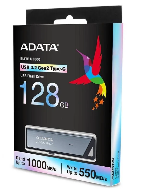 Adata Elite UE800 128GB USB 3.2 Stick με σύνδεση USB-C Ασημί - Image 1