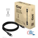 Club3D USB 2.0 Cable USB-C male - USB-C 240W PD Μαύρο 2m CAC-1575