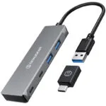 Graugear Hub 4 Θυρών USB 3.0 με σύνδεση USB-A / USB-C Γκρι G-HUB2A2C-AC