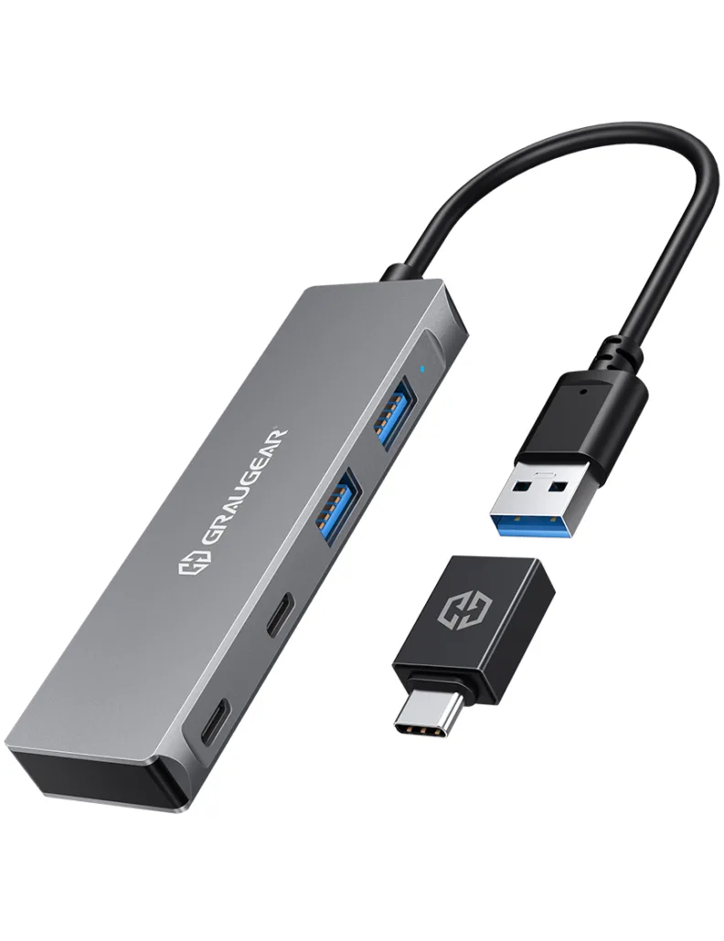 20221004141839_graugear_usb_3_0_hub_4_thyron_me_syndesi_usb_a_usb_c_gri_g_hub2a2c_ac.jpeg Graugear Hub 4 Θυρών USB 3.0 με σύνδεση USB-A / USB-C Γκρι G-HUB2A2C-AC - Image 1