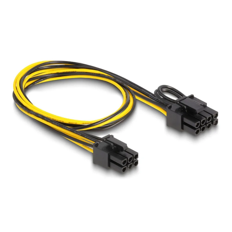 DeLock 6-Pin PCIe - 6+2 Pin PCIe Cable 0.5m Κίτρινο 83004 - Image 1
