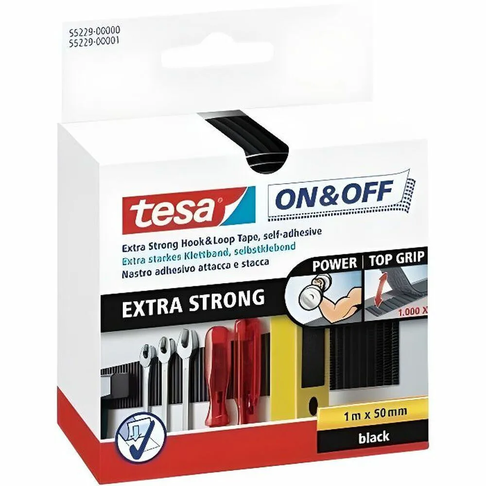 20221018171401_tesa_tainia_chrits_chrats_on_off_extra_strong_black_55229_50mm_x_1m.jpeg Tesa On & Off Extra Strong Black Αυτοκόλλητη Ταινία Χριτς Χρατς Μαύρη 1mx50mm 55229-00000-00 - Image 1