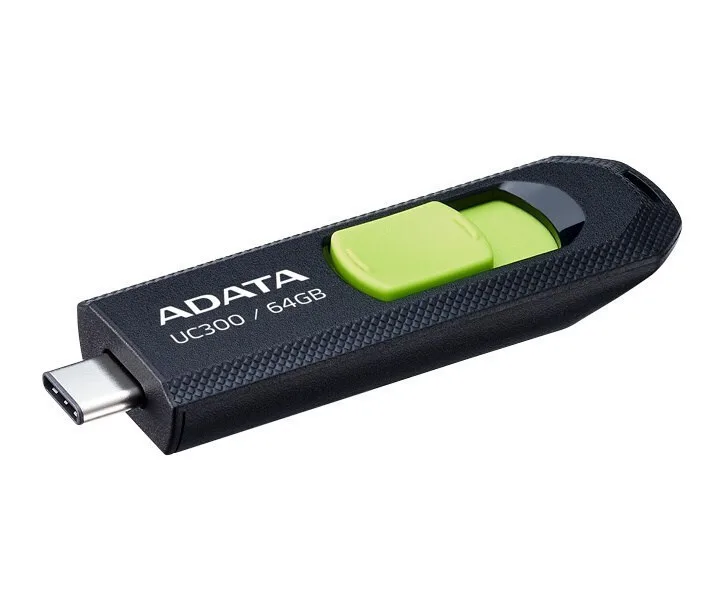 Adata UC300 64GB USB 3.2 Stick με σύνδεση USB-C Μαύρο - Image 1