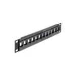 DeLock Patch Panel Keystone για Rack 1U 10" 12 Θυρών Μαύρο 43259