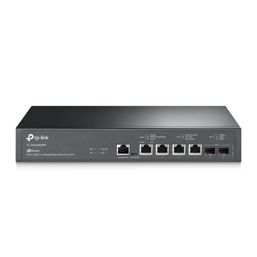 TP-LINK TL-SX3206HPP V1 Managed L2 PoE++ Switch με 4 Θύρες Gigabit (1Gbps) Ethernet και 2 SFP Θύρες - Image 1