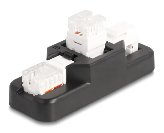DeLock Σετ βάση Keystone με 3x Keystone module, RJ45/RJ11 Cat.6 Keystone 1τμχ 87104 - Image 1