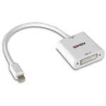 Lindy Μετατροπέας mini DisplayPort male σε DVI-I female Λευκό 1τμχ 38318