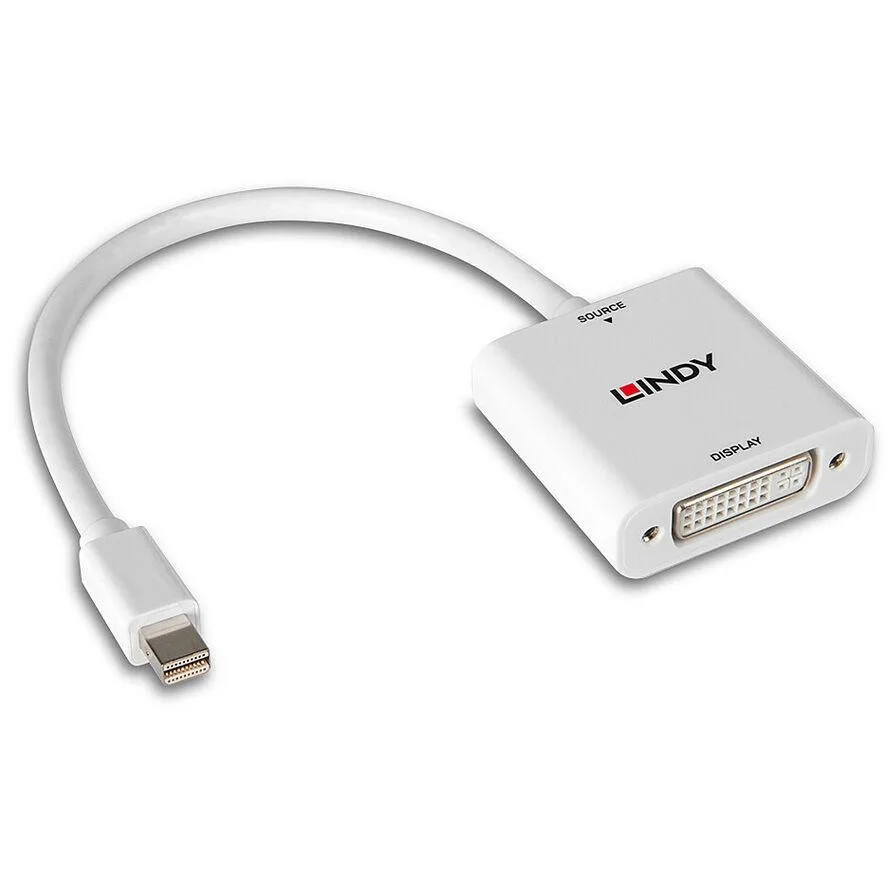 Lindy Μετατροπέας mini DisplayPort male σε DVI-I female Λευκό 1τμχ 38318 - Image 1