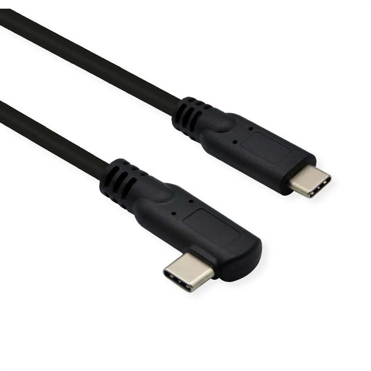 Roline Angle (90°) USB 3.2 Cable USB-C male - USB-C Μαύρο 1m 11.02.9075-10 - Image 1