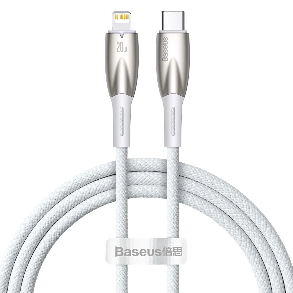 Baseus Glimmer Braided USB-C to Lightning Cable 20W Λευκό 1m (CADH000002) - Image 1