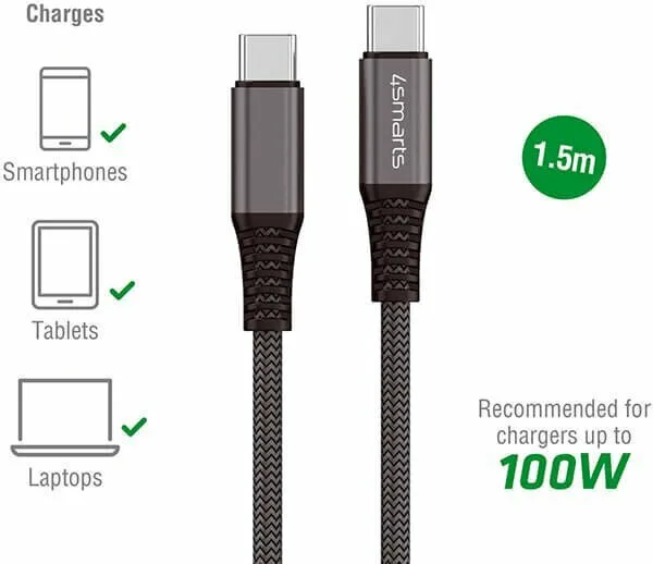 20221213122241_4smarts_braided_usb_2_0_cable_usb_c_male_usb_c_male_100w_mayro_1_5m_456266.jpeg 4Smarts Braided USB 2.0 Cable USB-C male - USB-C 100W PD Μαύρο 1.5m 456266 - Image 1