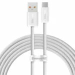 Baseus Dynamic Braided USB 2.0 Cable USB-C male - USB-A 100W PD Λευκό 2m CALD000702