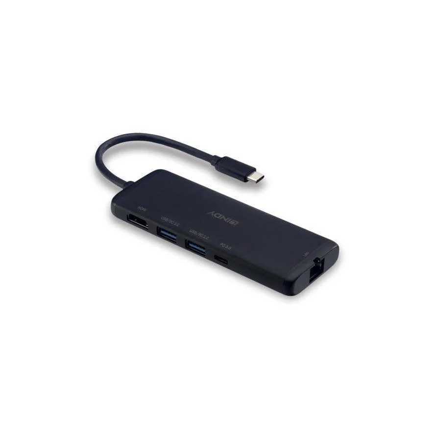 Lindy USB-C Docking Station με HDMI 4K PD Ethernet Μαύρο (43358) - Image 1