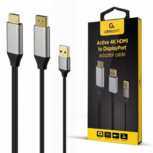 Cablexpert Cable DisplayPort male - HDMI male 2m Μαύρο (A-HDMIM-DPM-01) - Image 1