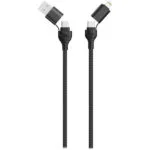 2GO Braided USB / Type-C to Lightning / Type-C Cable Μαύρο 1.2m (797369)