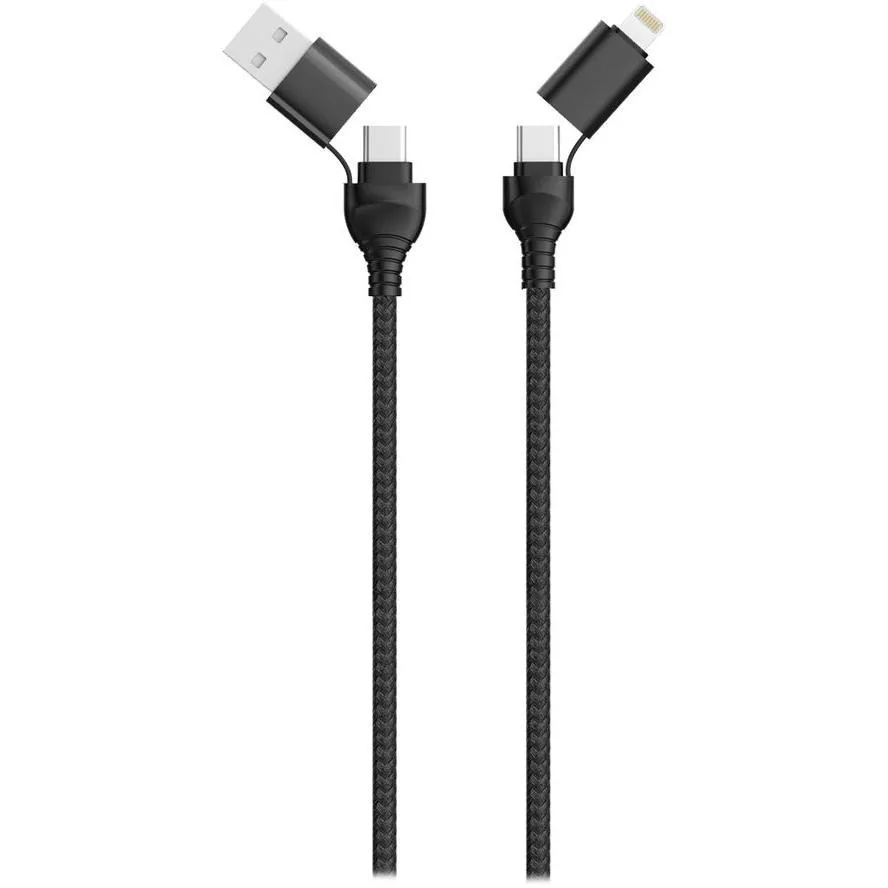 20230123124427_2go_braided_usb_type_c_to_lightning_type_c_cable_mayro_1_2m_797369.jpeg 2GO Braided USB / Type-C to Lightning / Type-C Cable Μαύρο 1.2m (797369) - Image 1