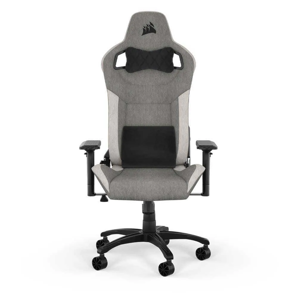 Corsair T3 Rush Fabric (2023) Υφασμάτινη Καρέκλα Gaming με Ρυθμιζόμενα Μπράτσα Γκρι/Λευκό - Image 1