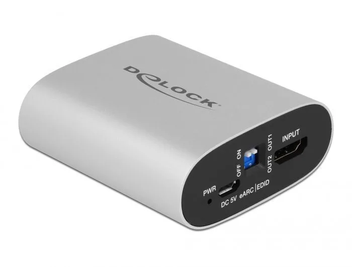 DeLock Μετατροπέας HDMI / micro USB female σε HDMI 2x female Ασημί (63332) - Image 1