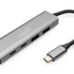 Digitus Hub 4 Θυρών USB 3.1 με σύνδεση USB-C Γκρι DA-70245